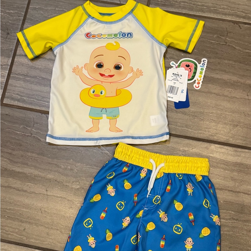 New!Boys Cocomelon Swim Wear sz 2t